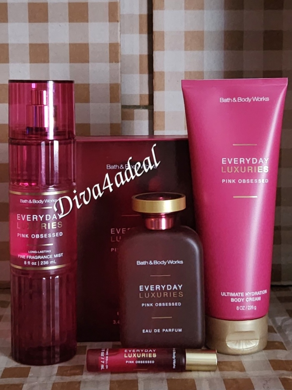 Bath & Body Works Everyday Luxuries PINK OBSESSED 3.4 FL OZ 4PC Collection Set